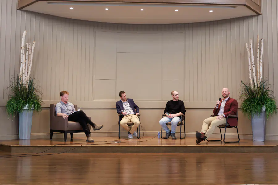 The 2025 speakers taking questions during the closing panel